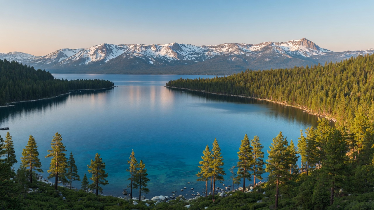 South Lake Tahoe, California โ crystal blue water and Sierra mountains
